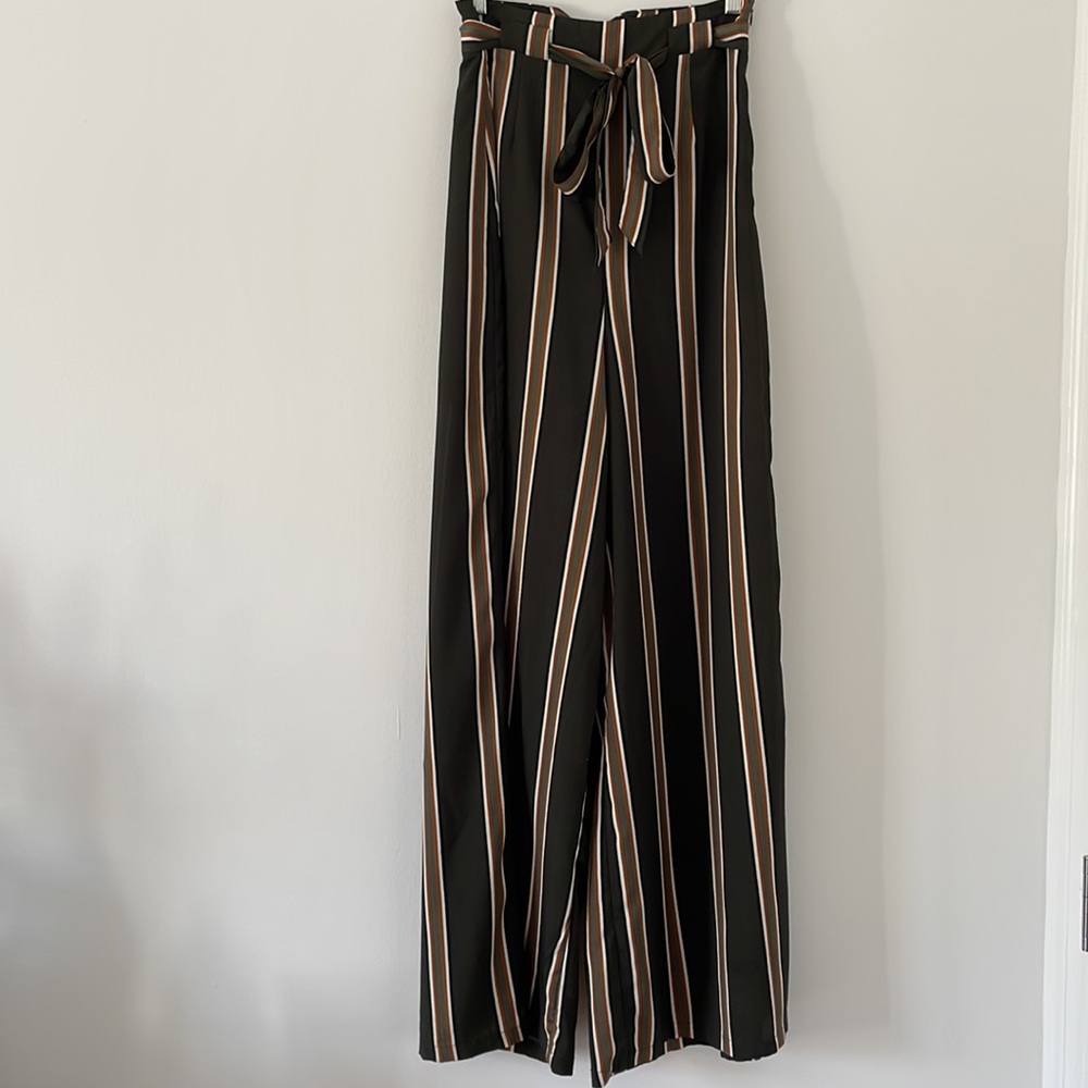 Homage high-waisted wide-leg pants with belt